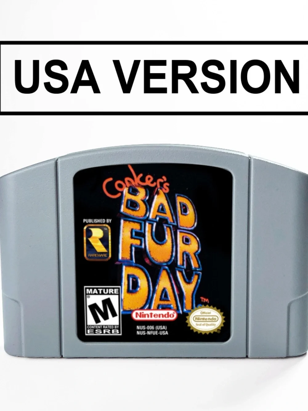 Nintendo Conker's Bad Fur Day N64 Cartridge - Gray with Black Label
